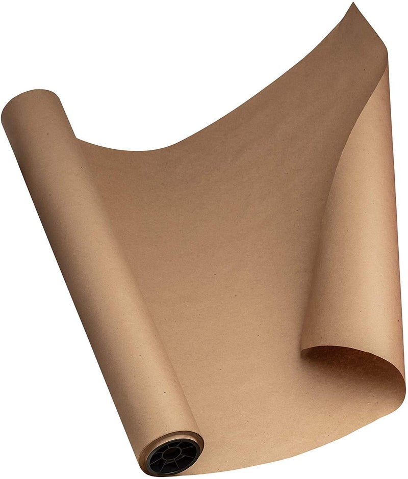 DIY CREW Brown Kraft Paper Roll - 30 Inch x 150 Feet - USA Made - Recycled Material - Wrapping Paper - Ideal for Packing, Shipping, Packaging, Bulletin Board, Arts & Crafts, Banner, Table Covering - Image 1